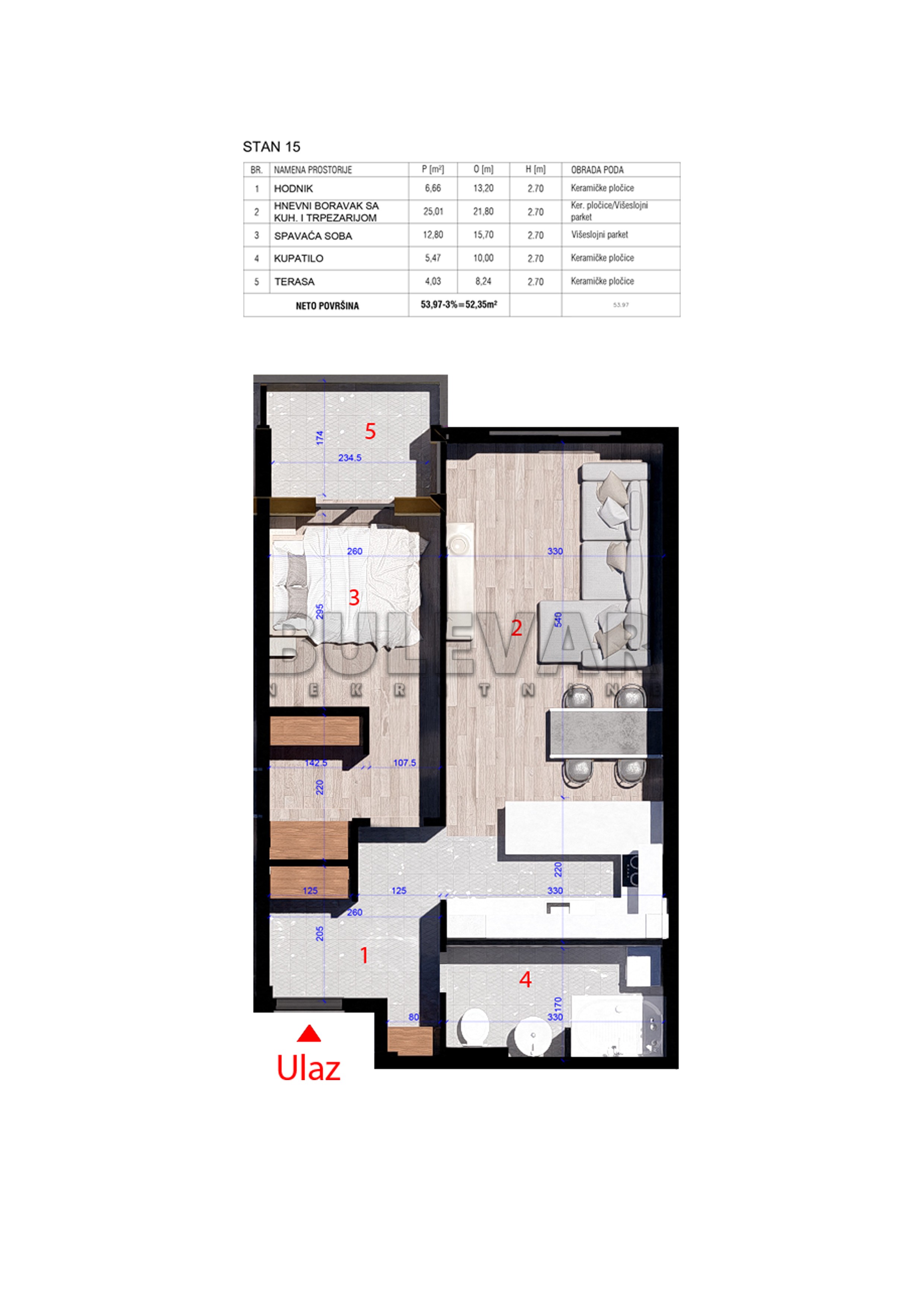Stan 52,35 m2, drugi sprat - Kragujevac, Aerodrom, u izgradnji