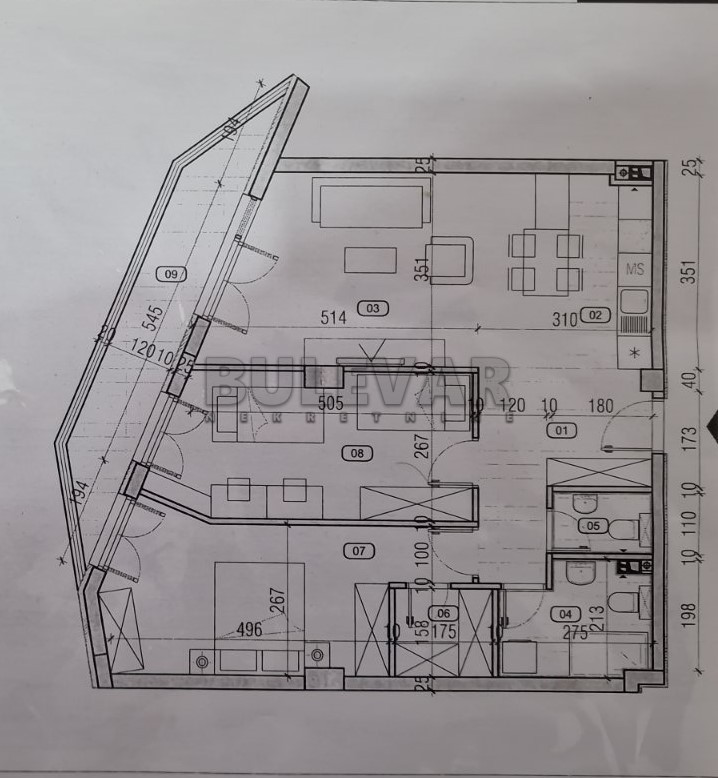 Kragujevac, stan na petom spratu u ekskluzivnoj zoni 82,57 m2, u izgradnji