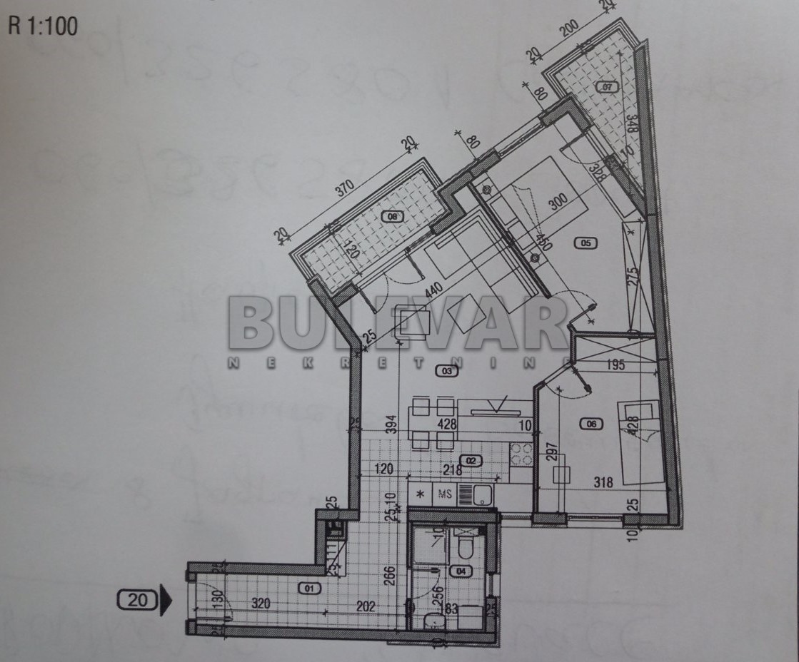 Kragujevac, stan na trećem spratu u ekskluzivnoj zoni 78,34 m2, u izgradnji
