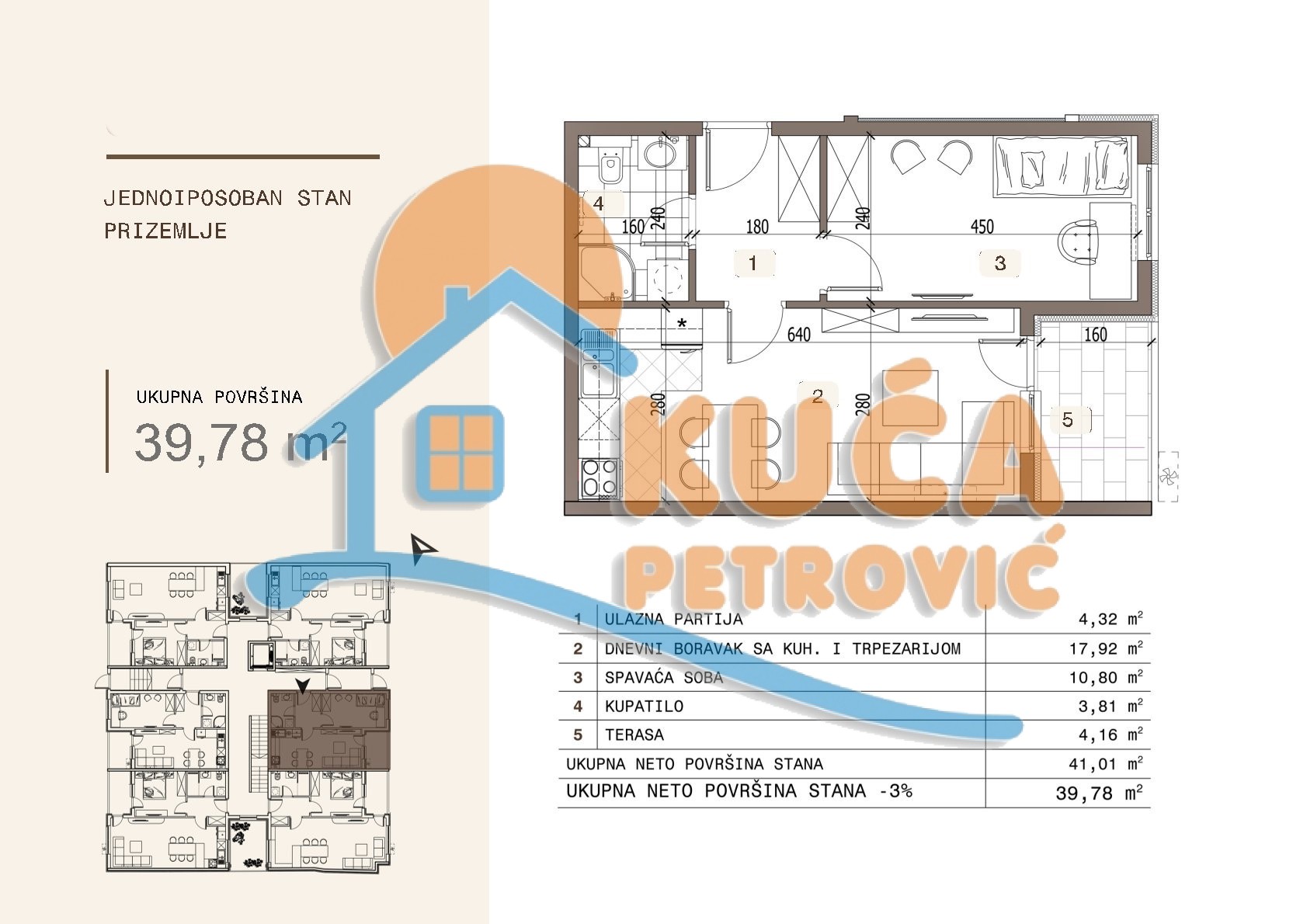 Jednoiposoban stan Ledena stena 39,78m², 0 sprat — slika 3