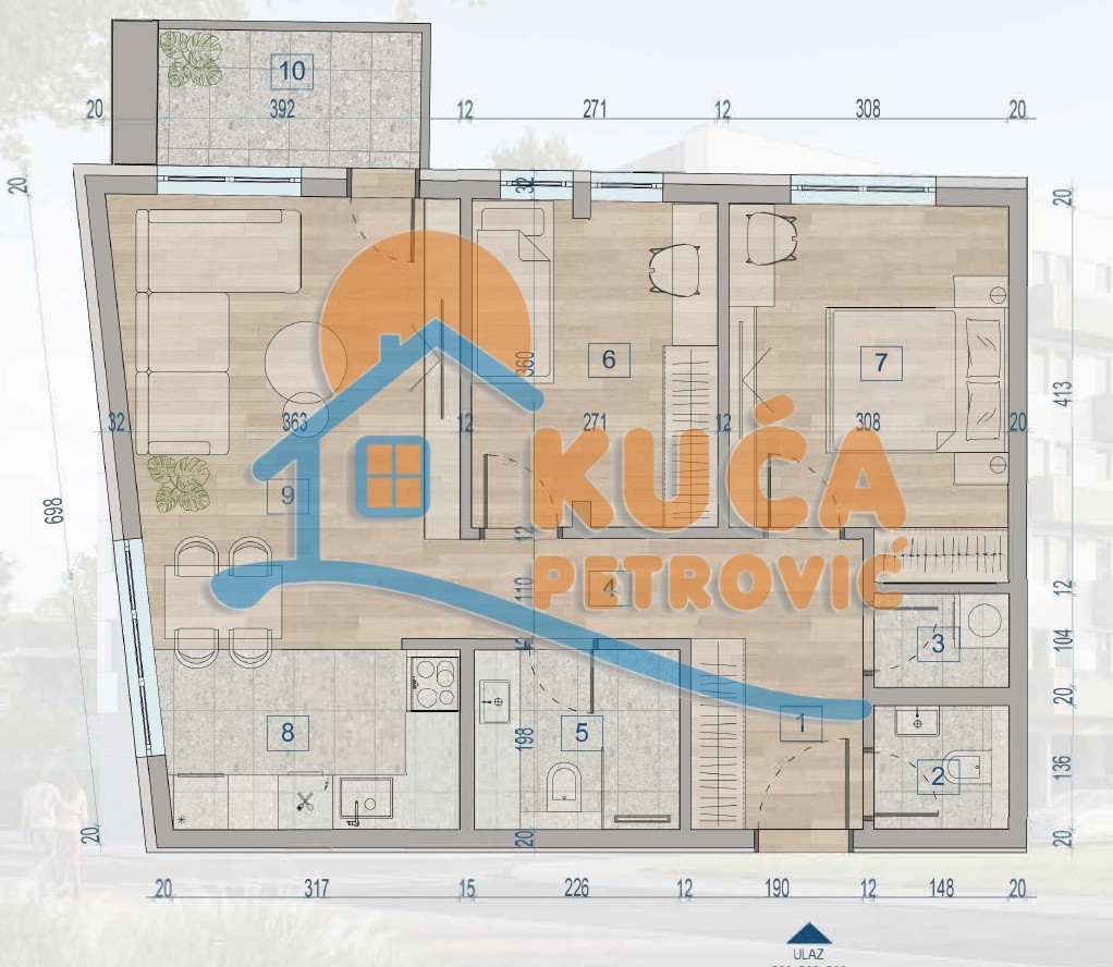 Novogradnja, Pantelej, Prvi sprat, Lift, Pdv - Pantelej(Niš) - 66.04m² - 119.900€