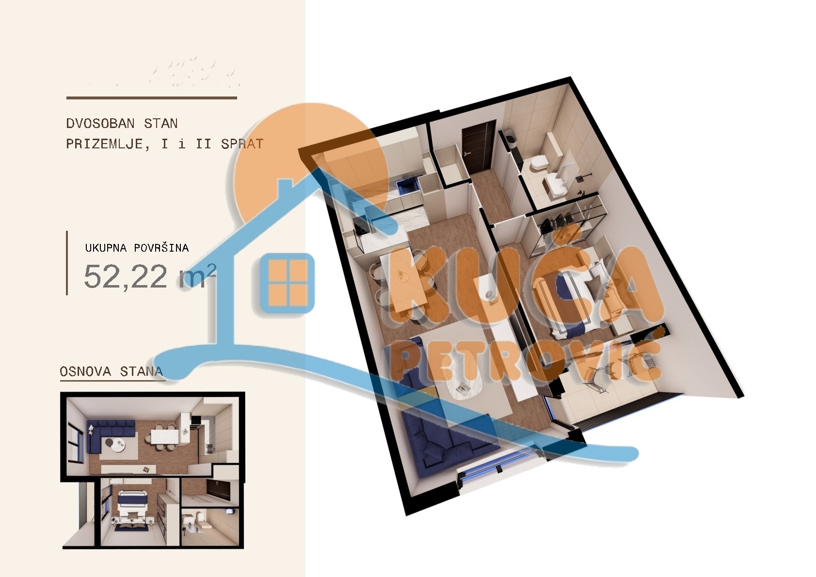 Dvosoban stan Ledena stena 52,22m², 0 sprat — slika 6