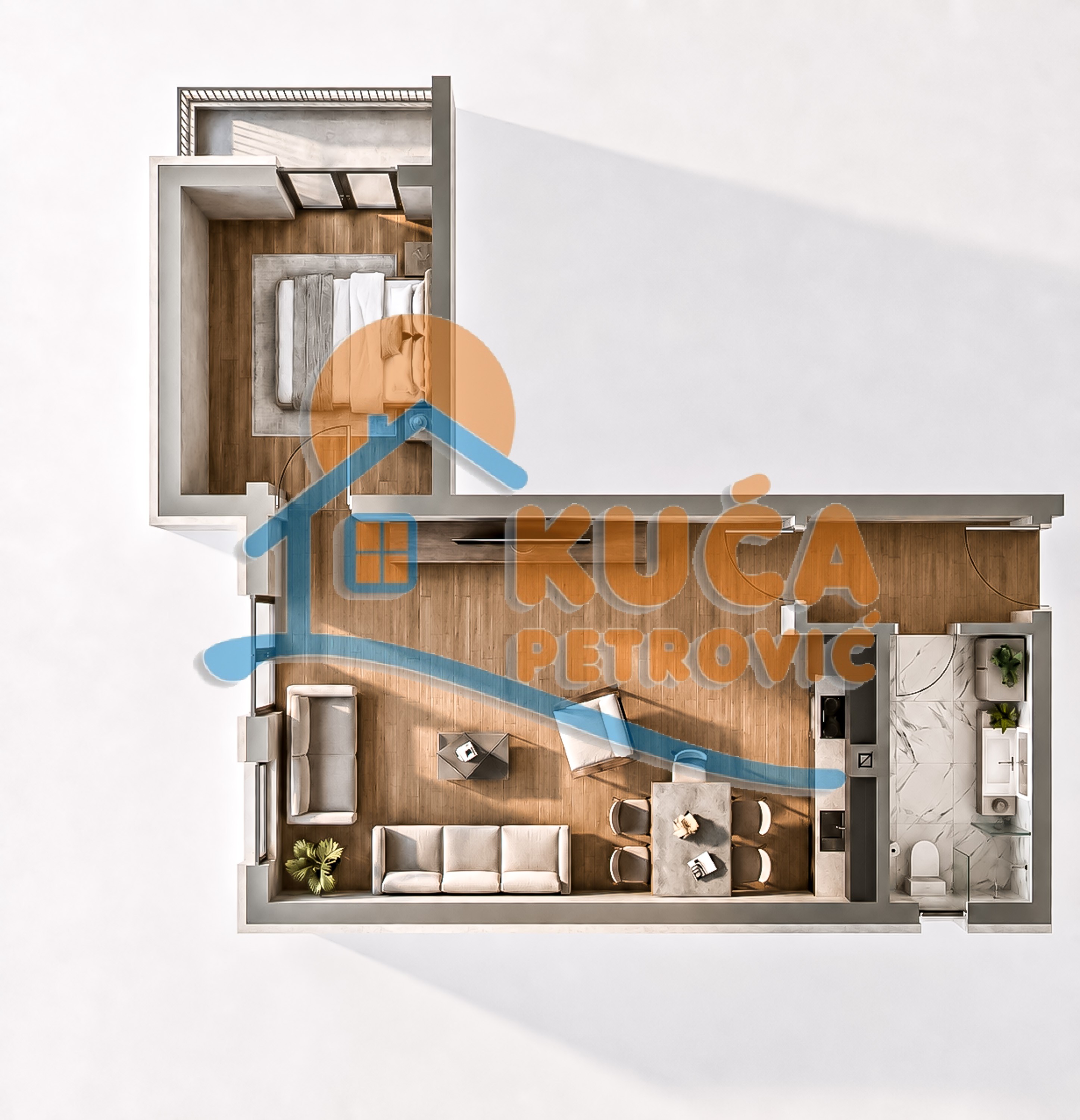 Jednoiposoban stan Kalač brdo 49m², 3 sprat — slika 10