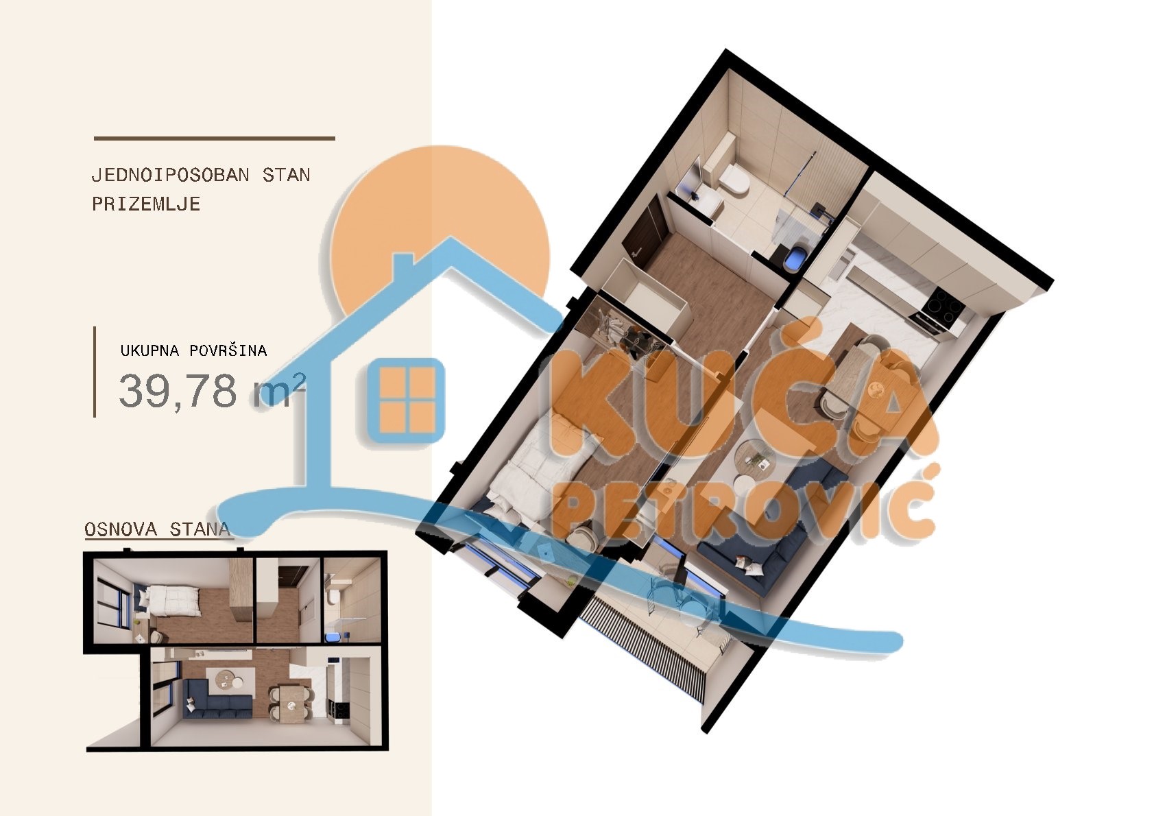 Jednoiposoban stan Ledena stena 39,78m², 0 sprat — slika 6