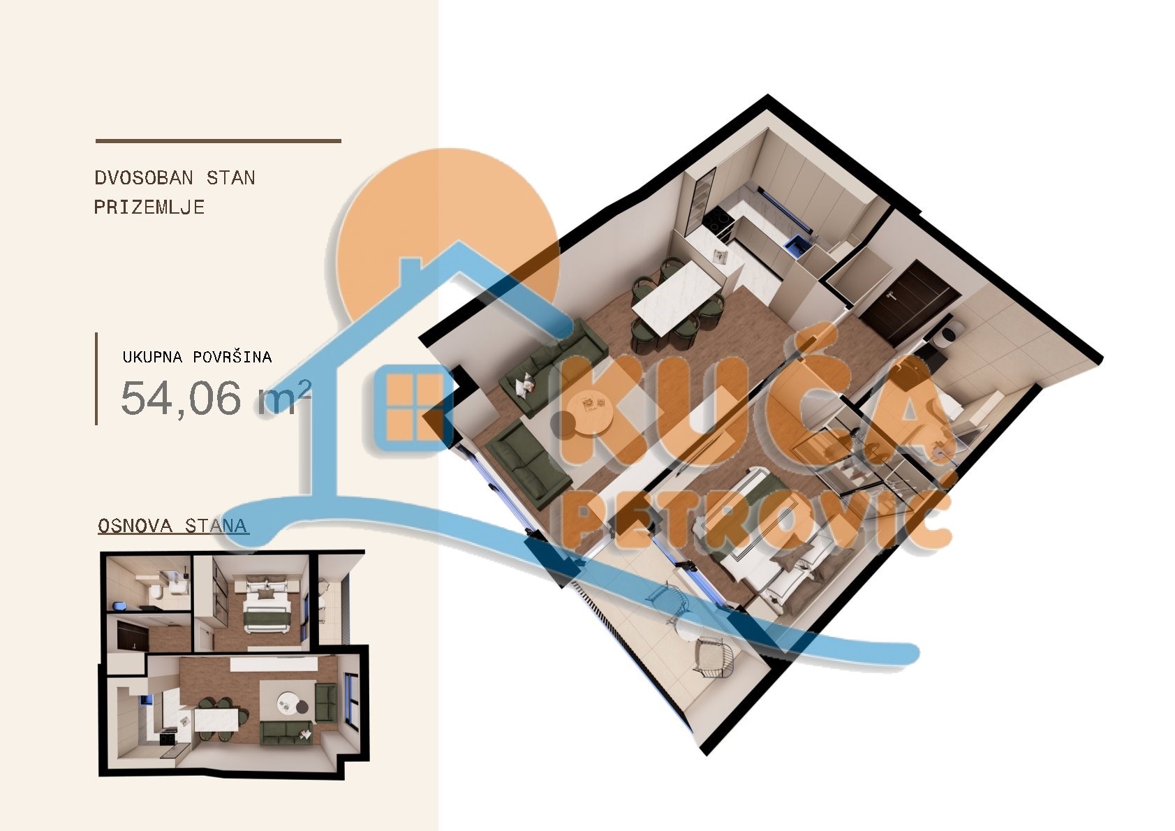Dvosoban stan Ledena stena 54,06m², 0 sprat — slika 6