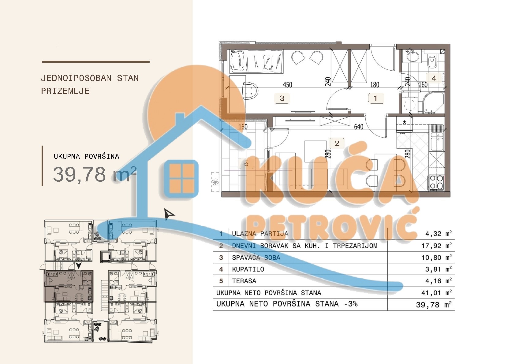 Jednoiposoban stan Ledena stena 39,78m², 0 sprat — slika 5