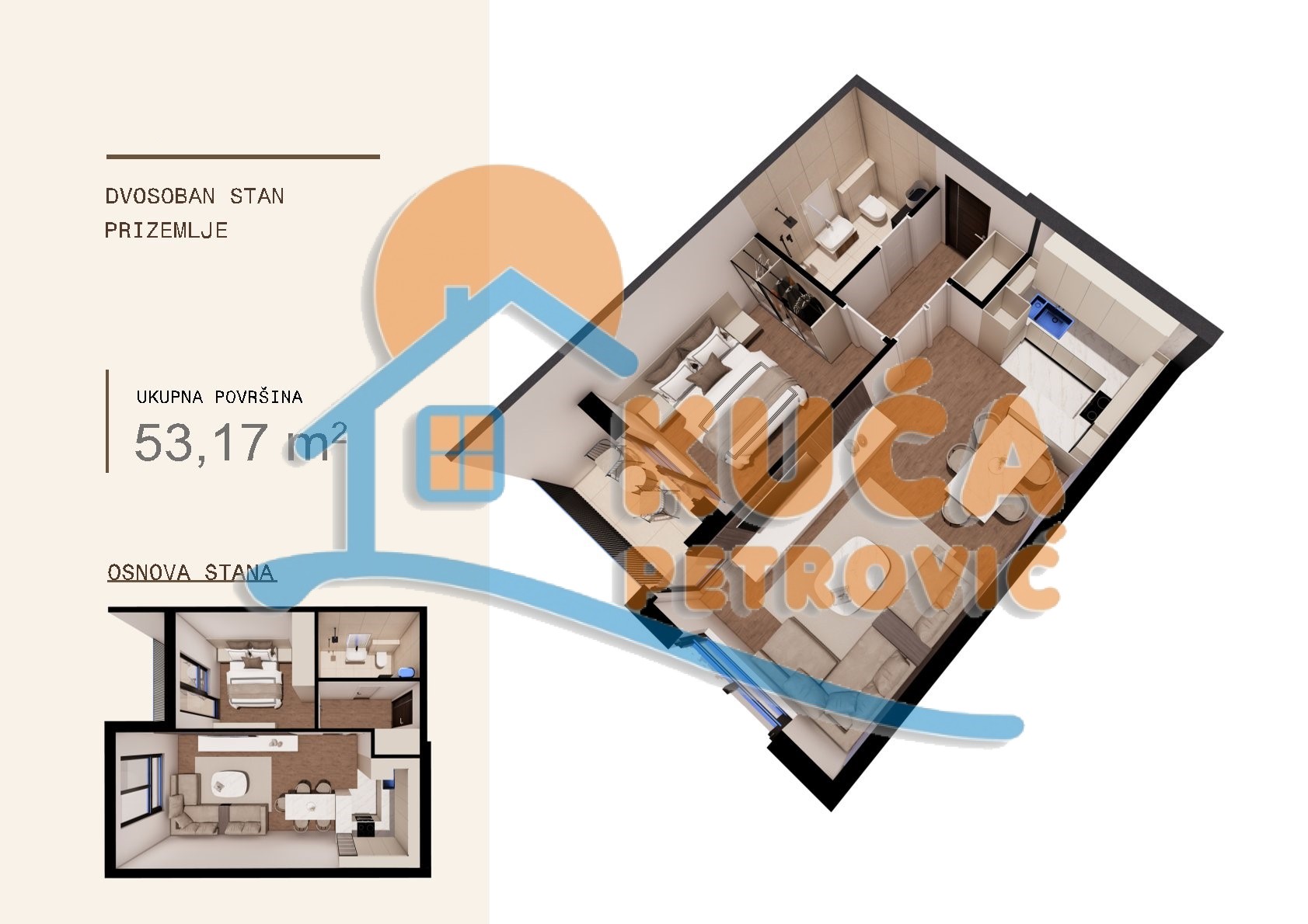 Dvosoban stan Ledena stena 53,17m², 0 sprat — slika 6